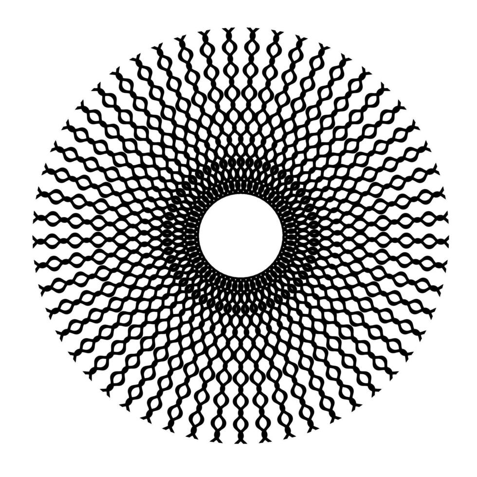 Abstract round black pattern on white background vector