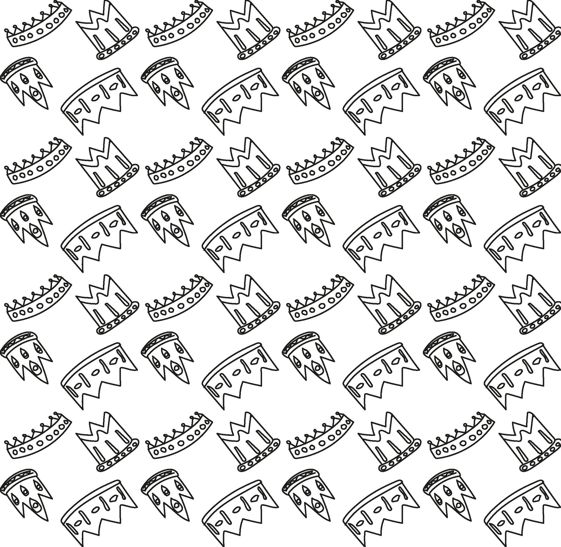 Seamless pattern in the form of a crown drawn in doodle style 42818826