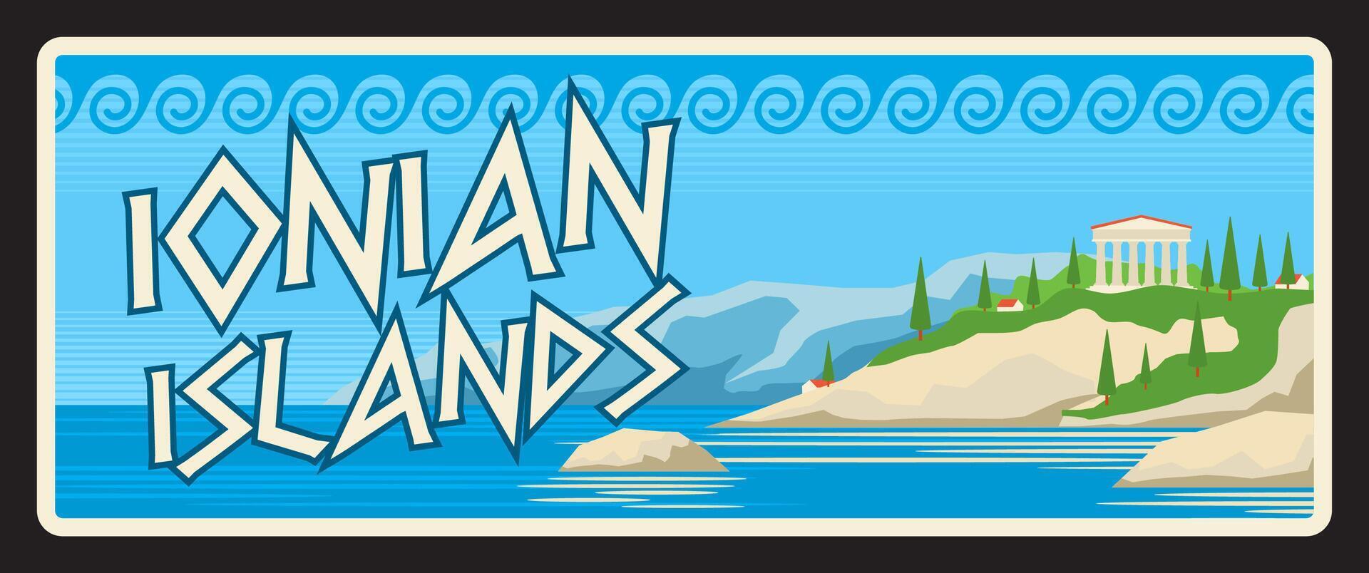 Ionian islands, Greek administrative region sign vector