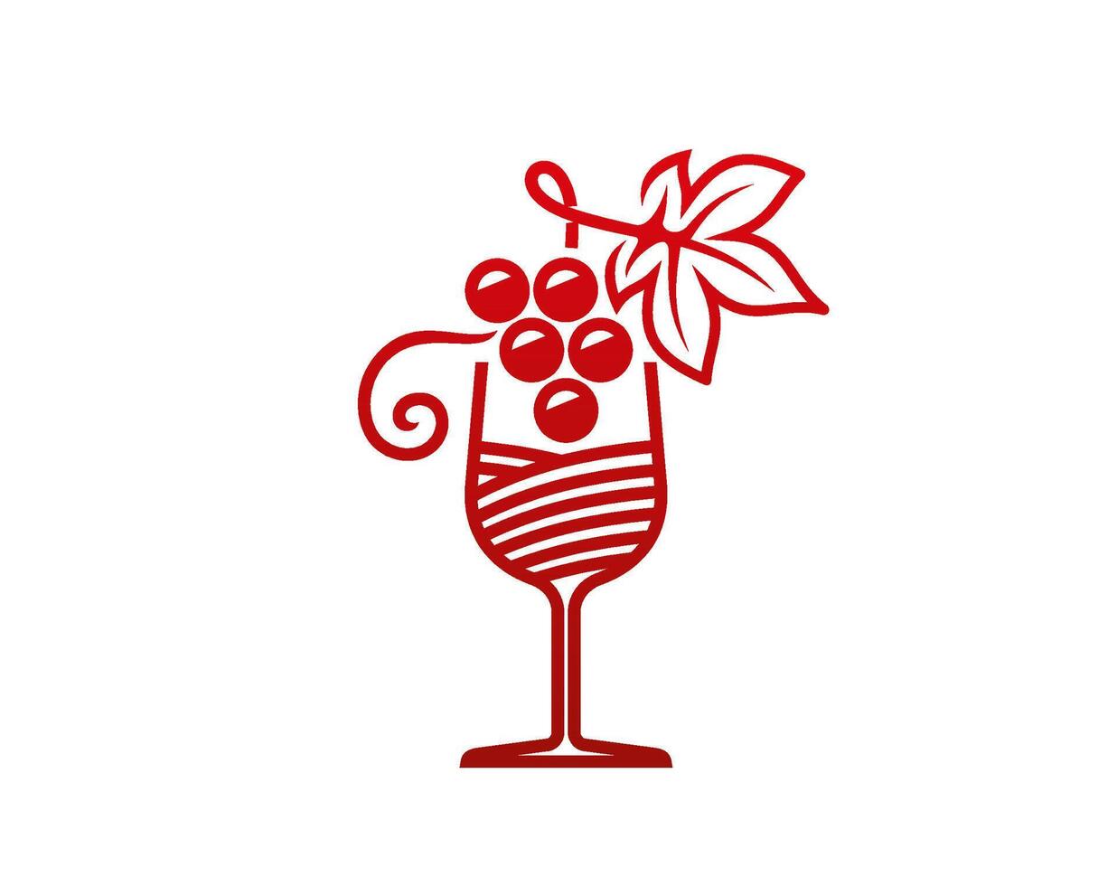 Grape wine icon with berries in wineglass vector