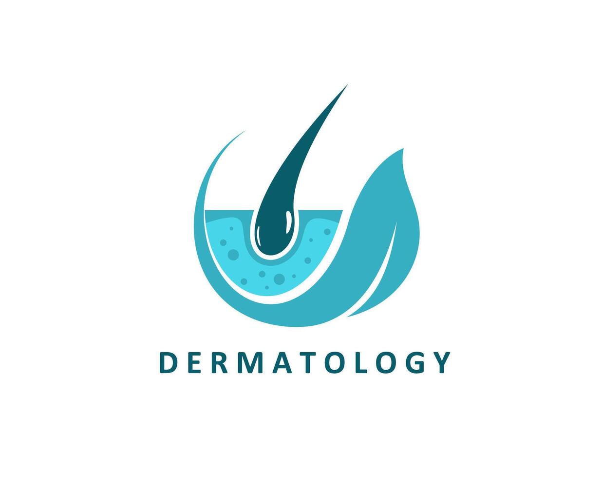 Hair clinic, dermatology icon follicle grow emblem vector