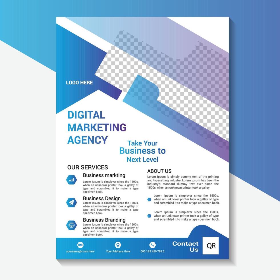 modern digital marketing agency flyer template vector