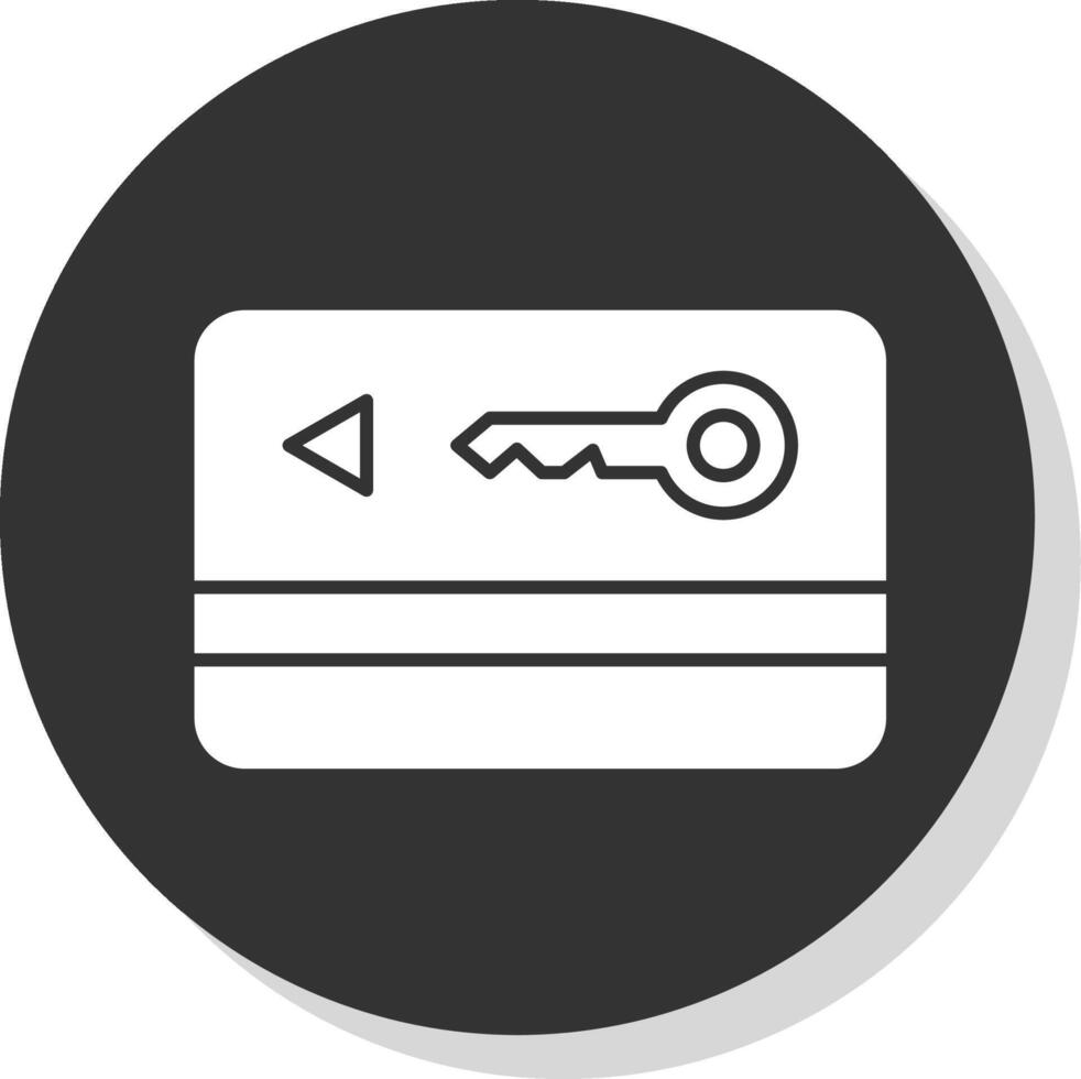 Key Card Glyph Grey Circle Icon vector