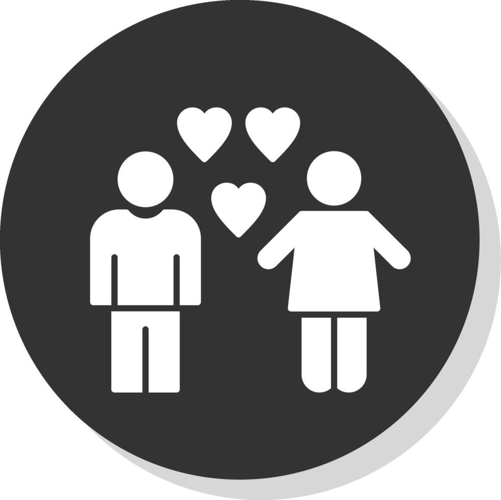 Relation Glyph Grey Circle Icon vector