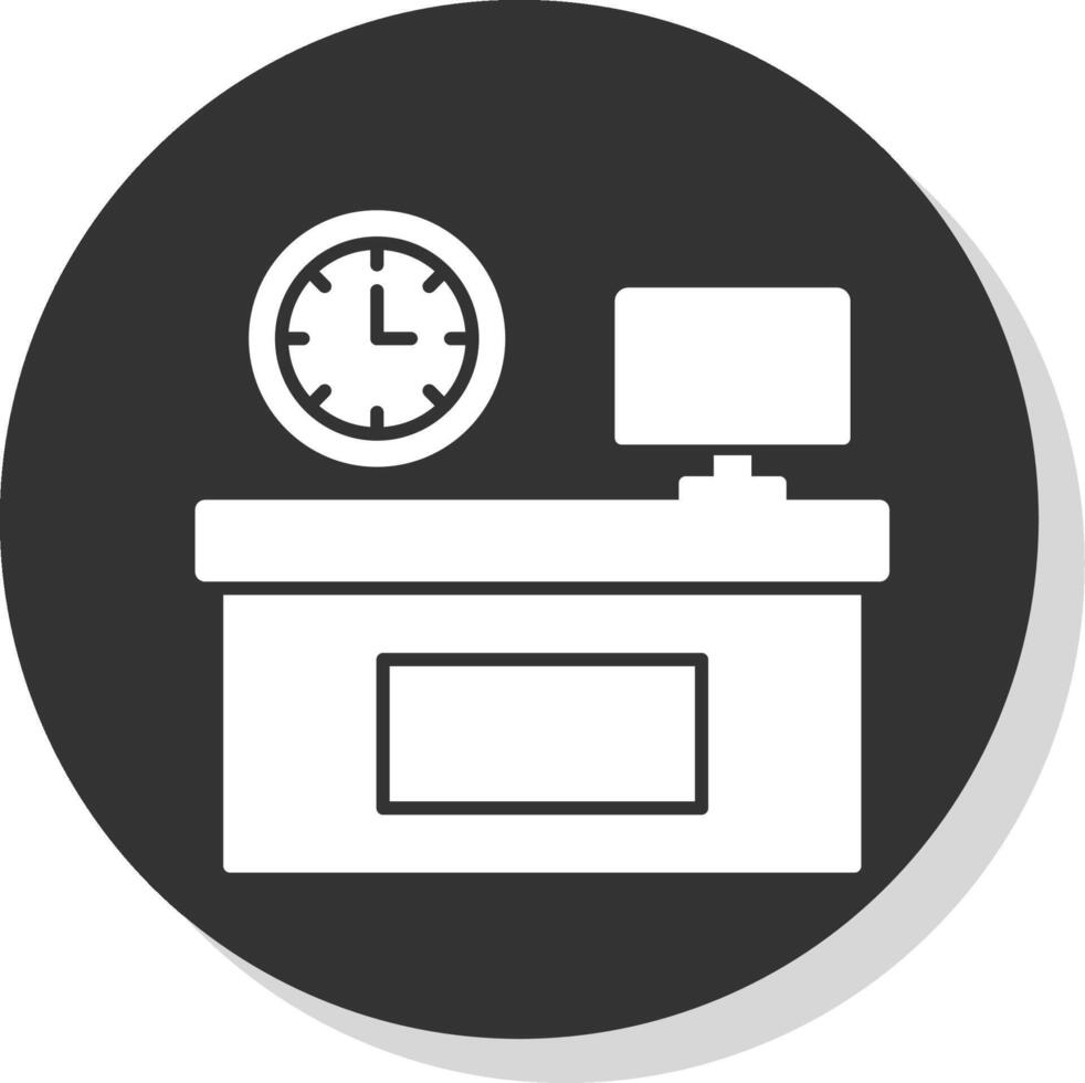 lugar de trabajo glifo gris circulo icono vector