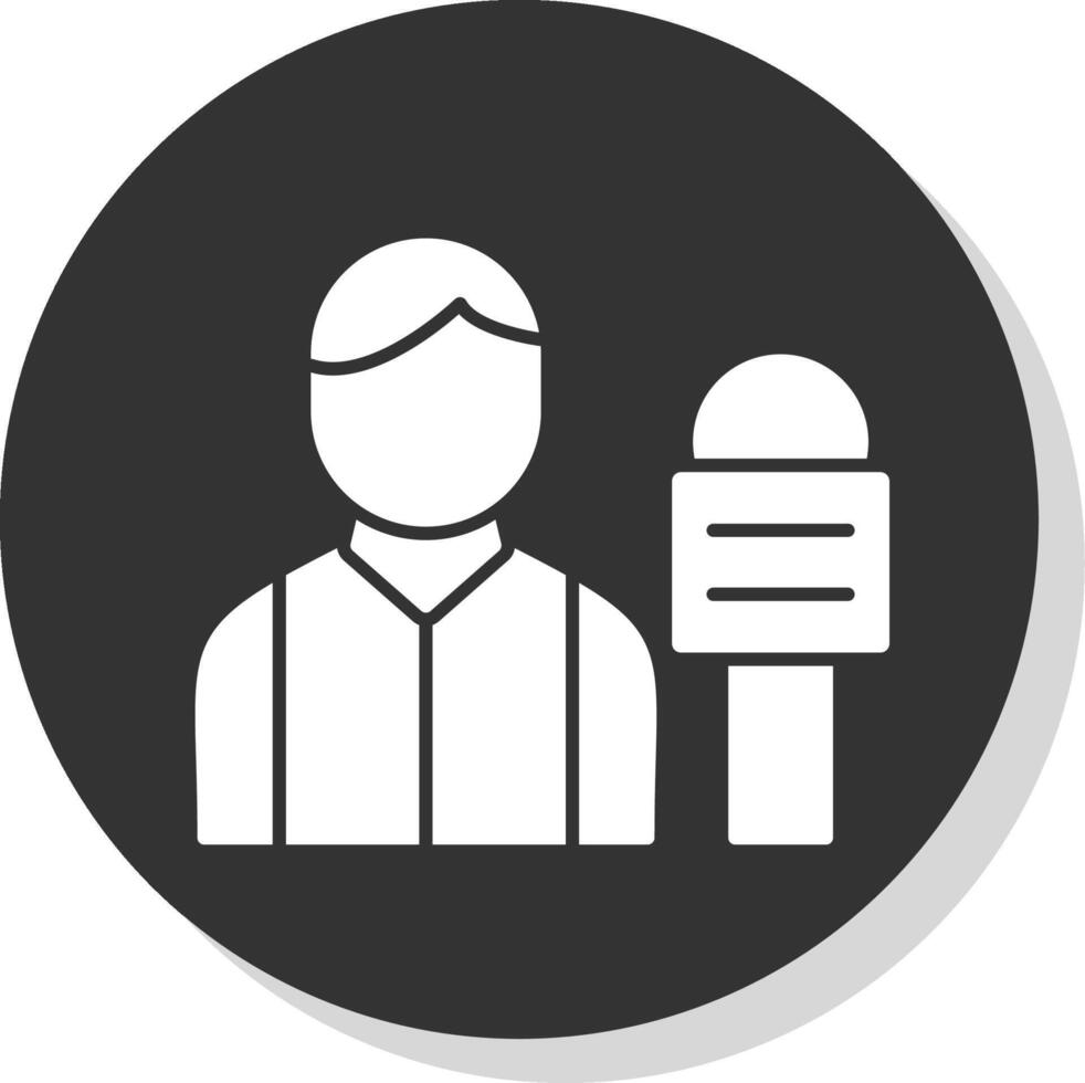 Reporter Glyph Grey Circle Icon vector