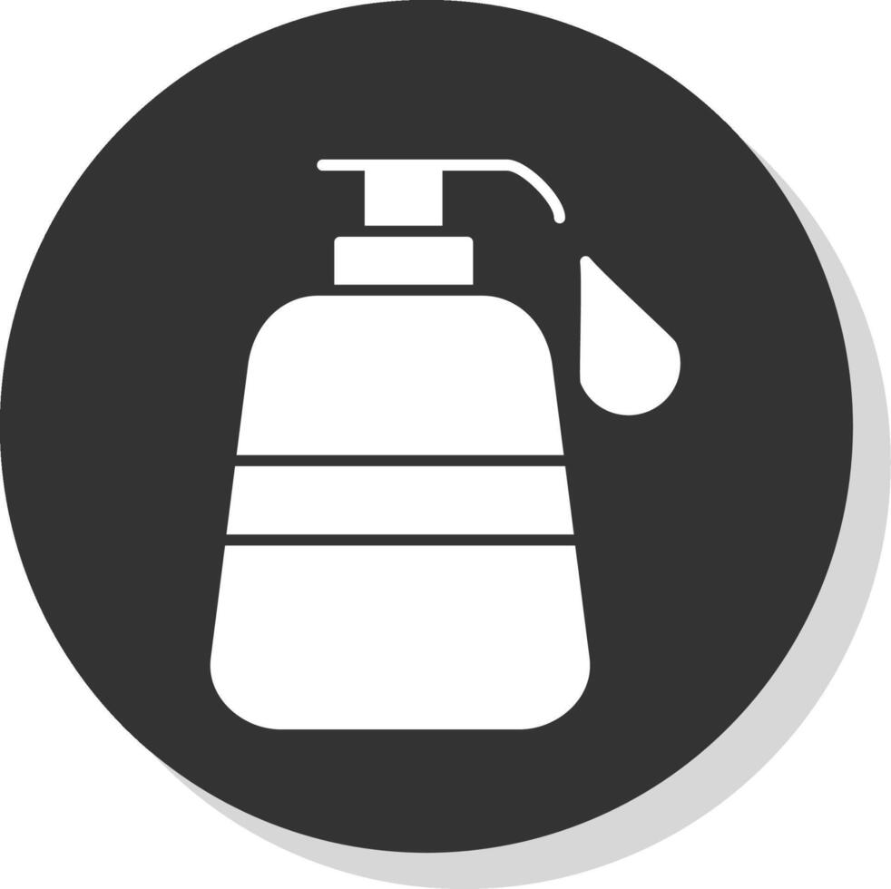 líquido jabón glifo gris circulo icono vector