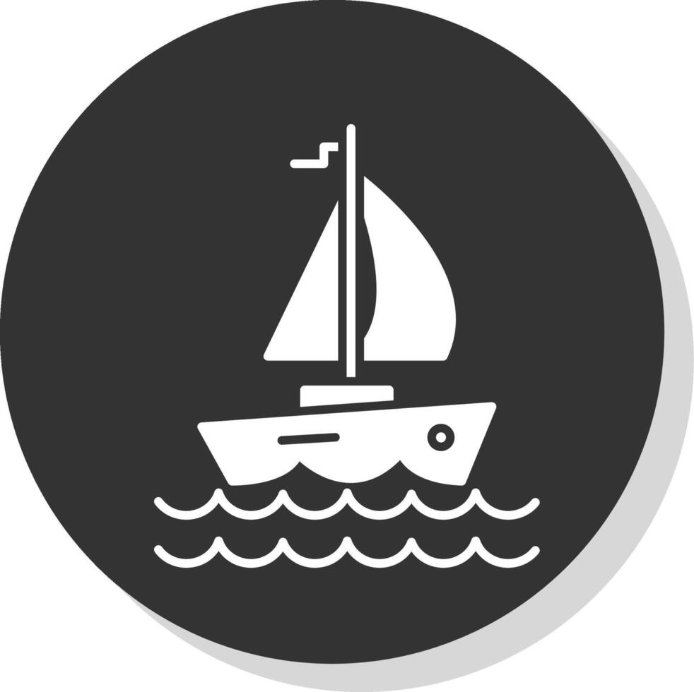 Yacht Glyph Grey Circle Icon vector