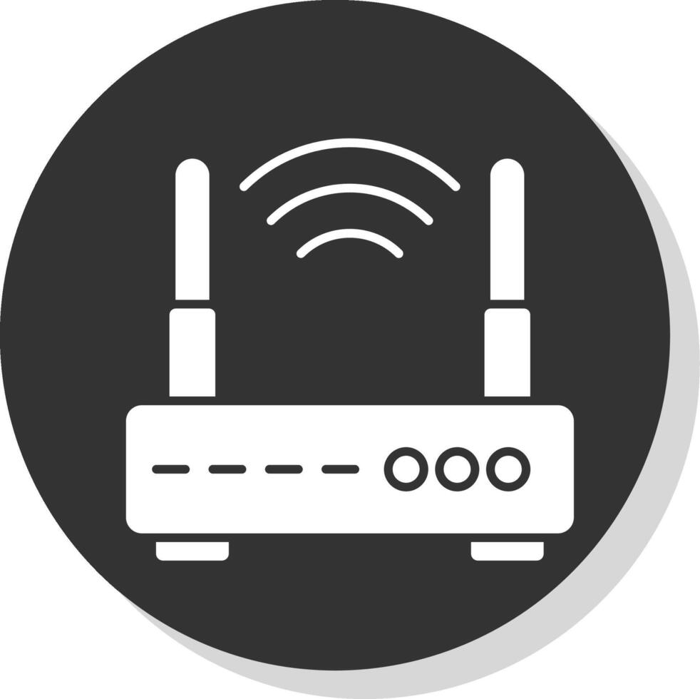 Wifi Router Glyph Grey Circle Icon vector