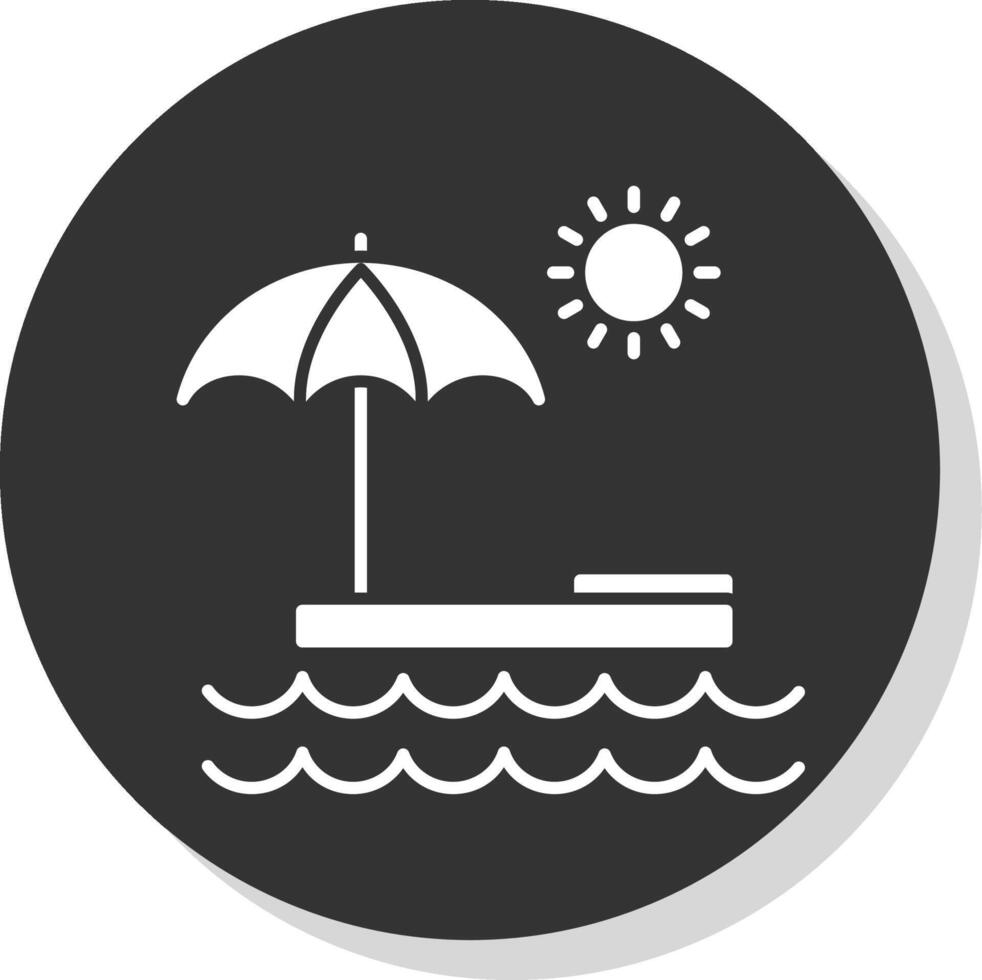 Summer Glyph Grey Circle Icon vector