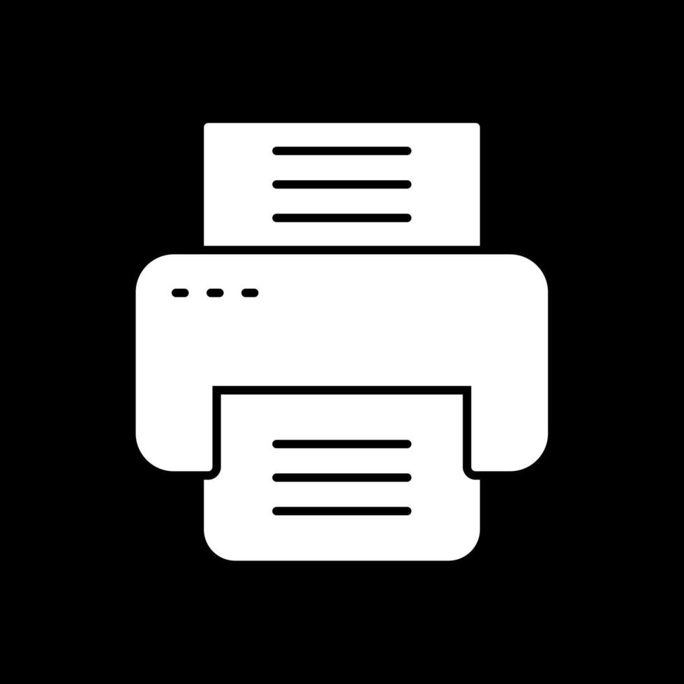 Fax Glyph Inverted Icon vector