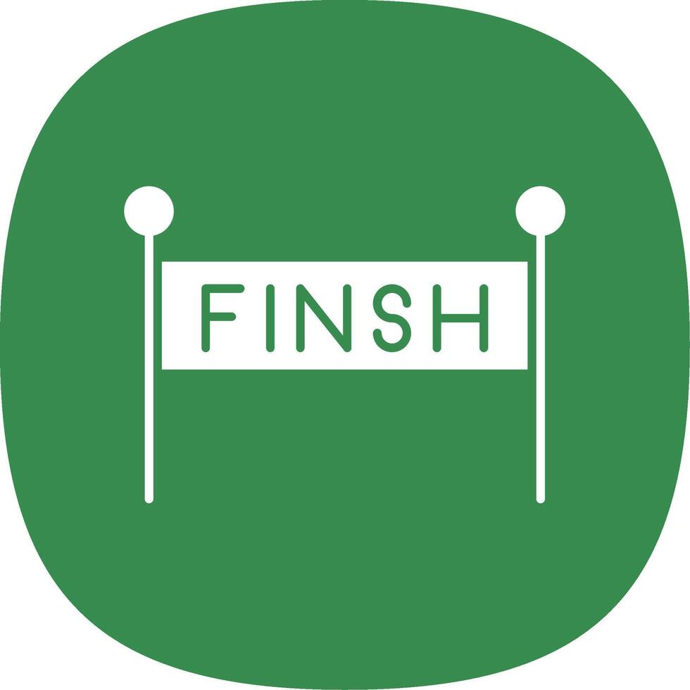 Finish Line Glyph Curve Icon vector