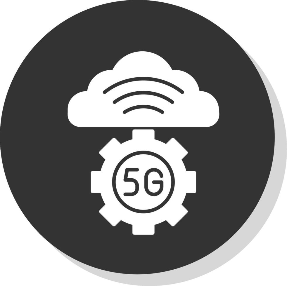 Cloud Server Glyph Grey Circle Icon vector