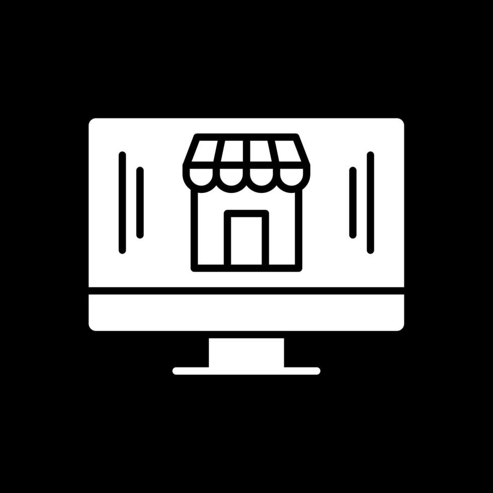 Online Store Glyph Inverted Icon vector