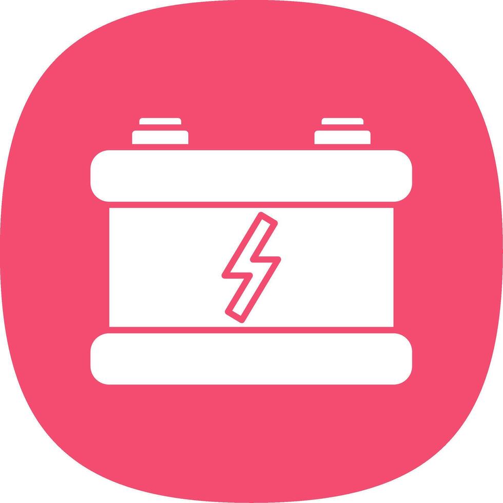 Car Battery Glyph Curve Icon vector