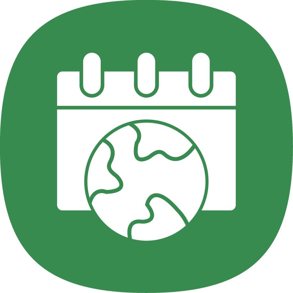Eco calendar Glyph Curve Icon vector