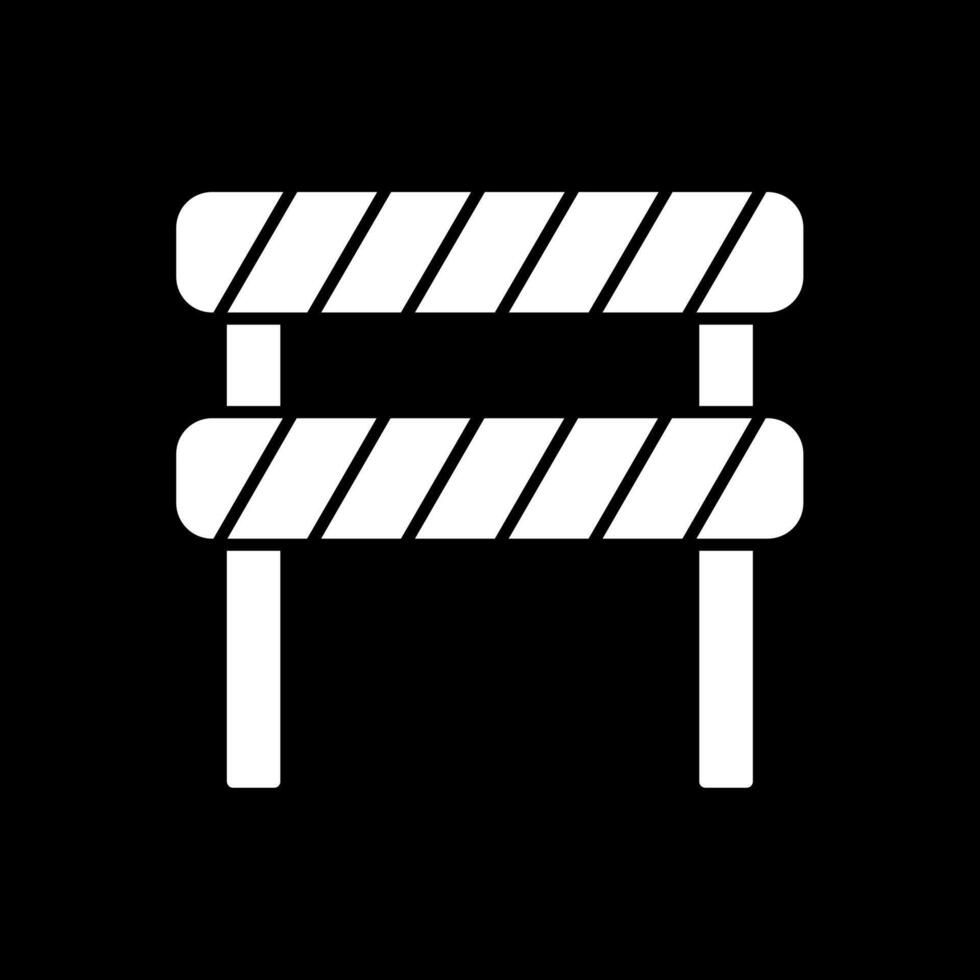 Road Block Glyph Inverted Icon vector