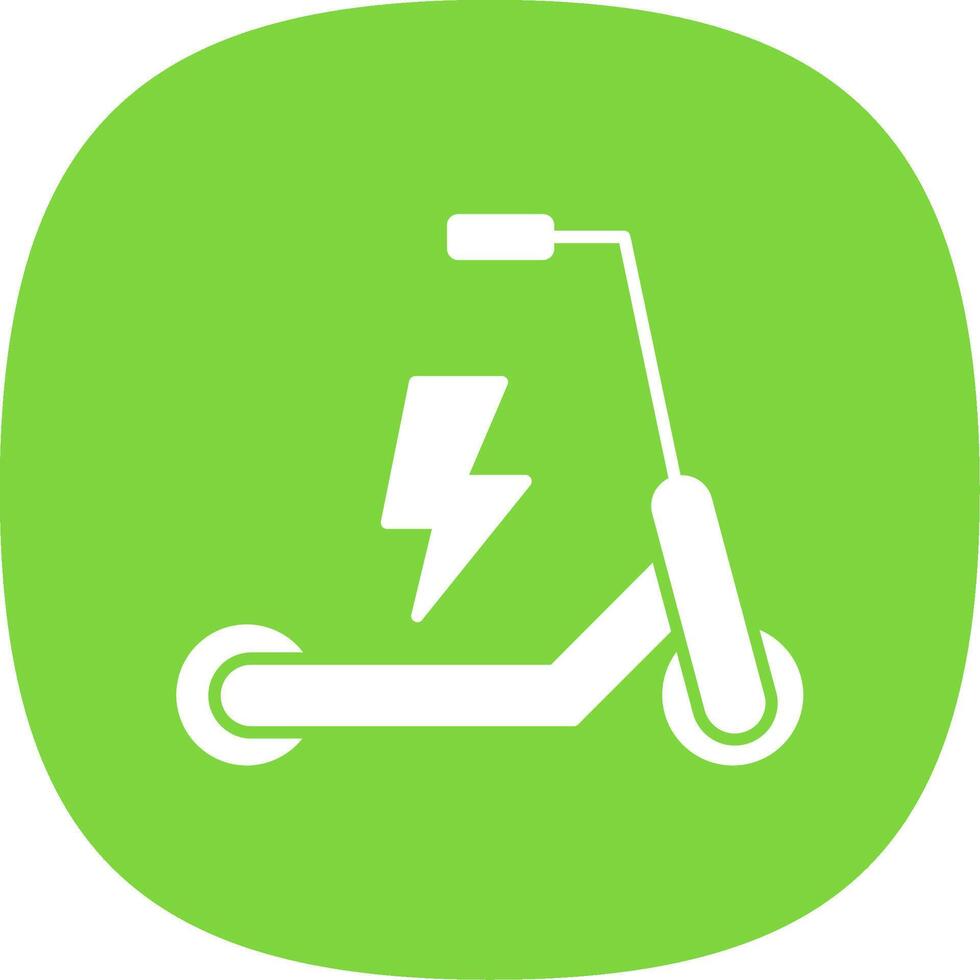 eléctrico scooter glifo curva icono vector