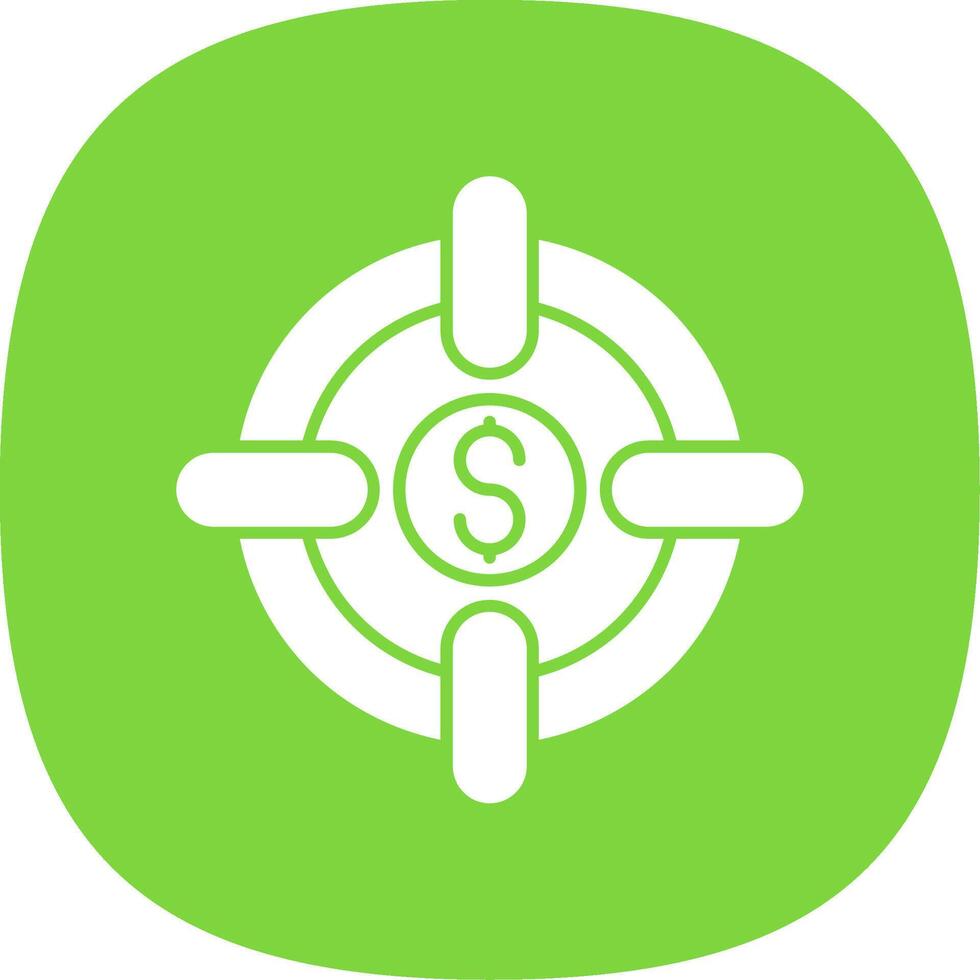 Target Glyph Curve Icon vector