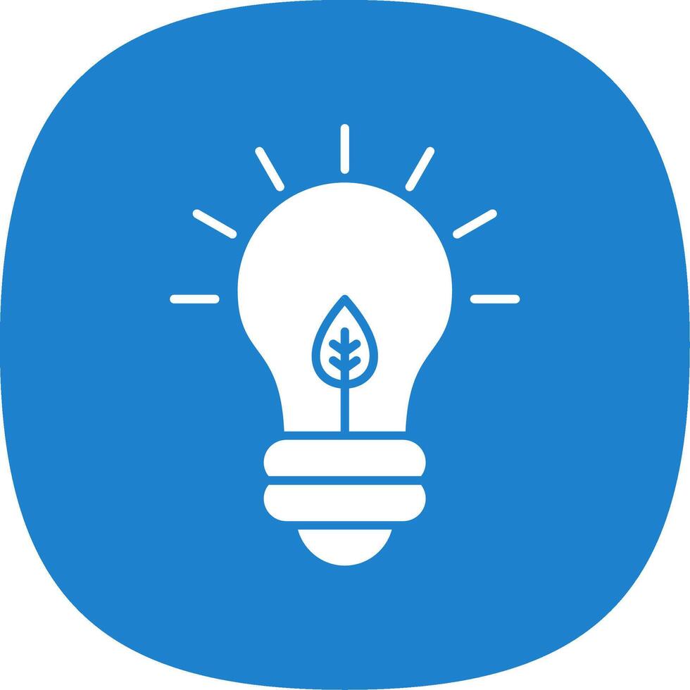 Eco Bulb Glyph Curve Icon vector