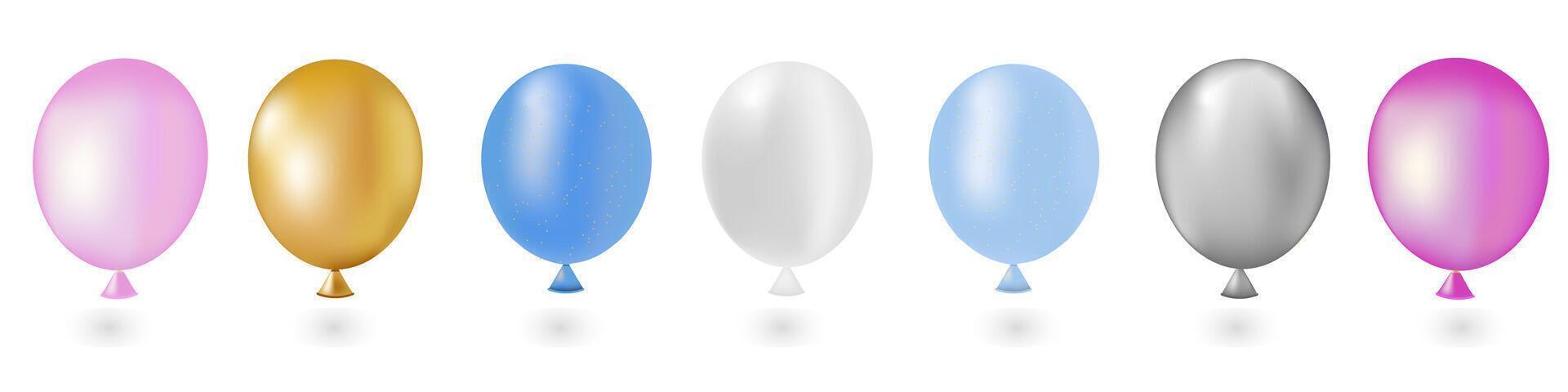 Set of colorful transparent balloons vector