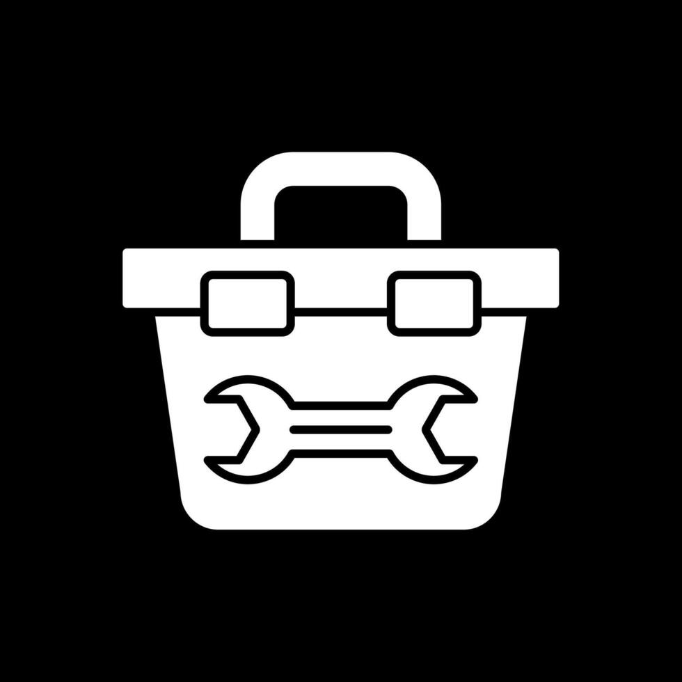 Toolbox Glyph Inverted Icon vector