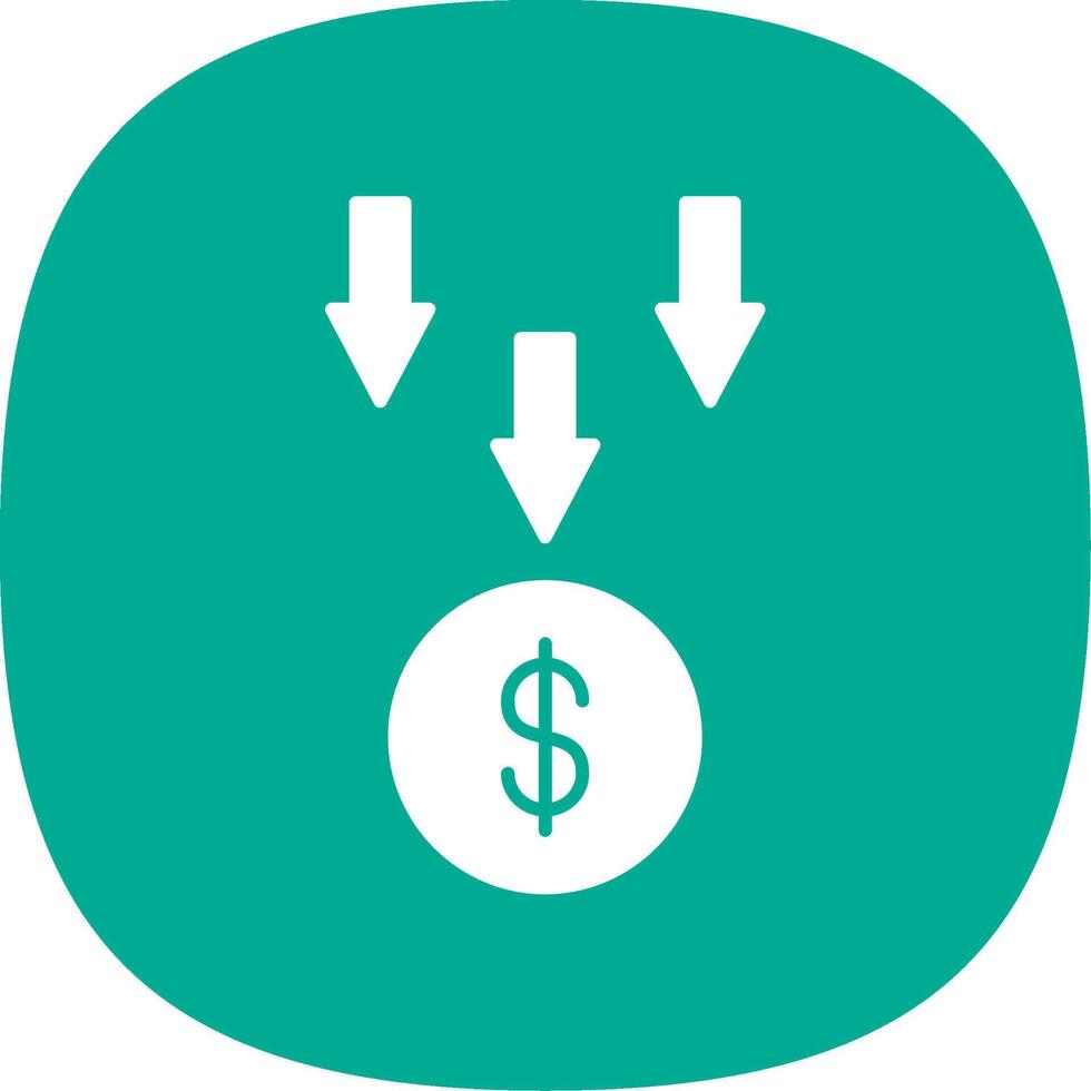 Bankruptcy Glyph Curve Icon vector