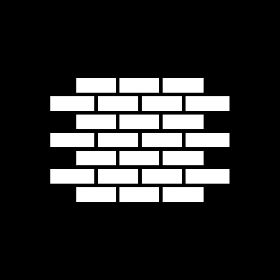 Brick Wall Glyph Inverted Icon vector