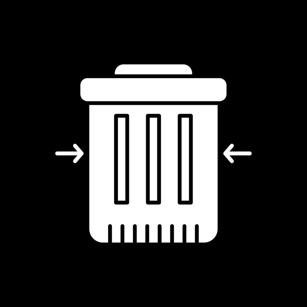 Waste Reduction Glyph Inverted Icon vector