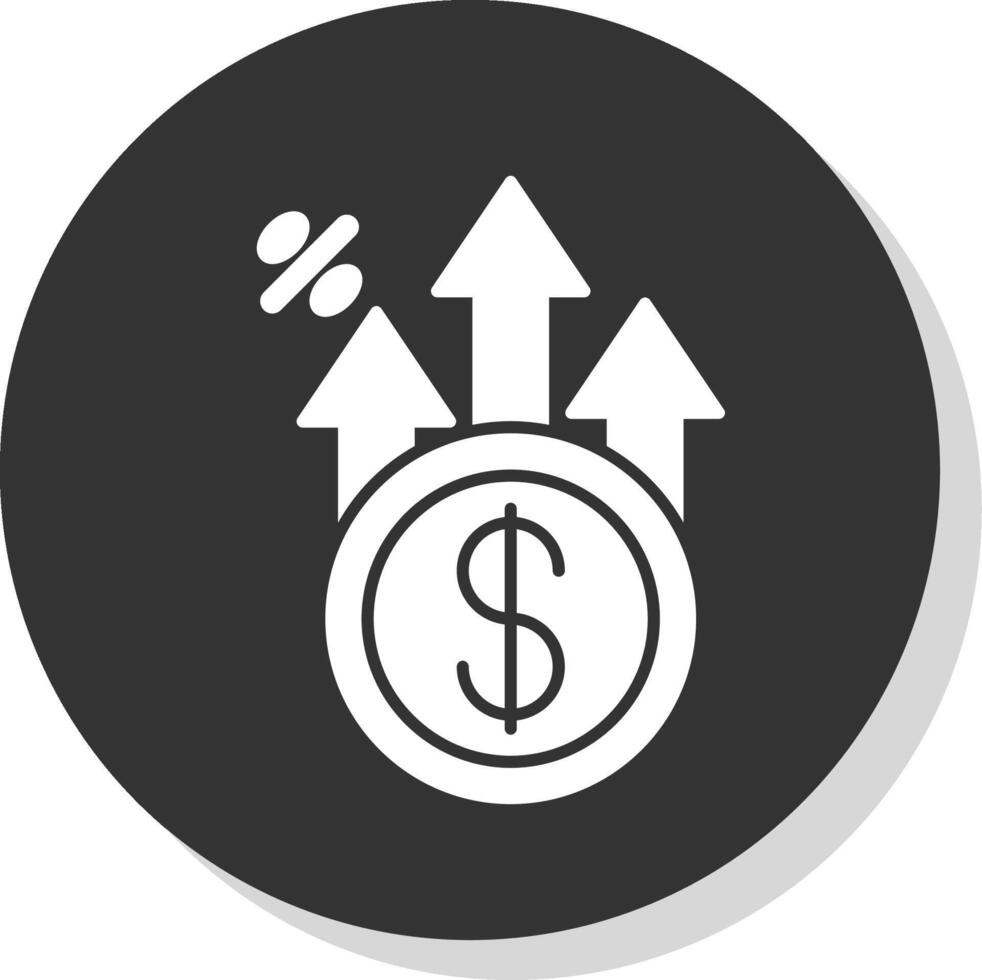 Profit Glyph Grey Circle Icon vector