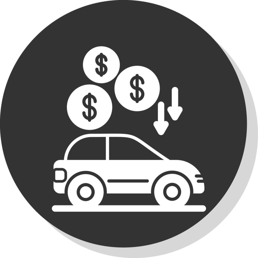 Car Glyph Grey Circle Icon vector