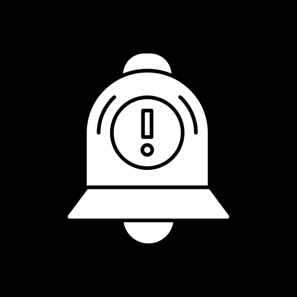 icono de glifo de notificación invertido vector