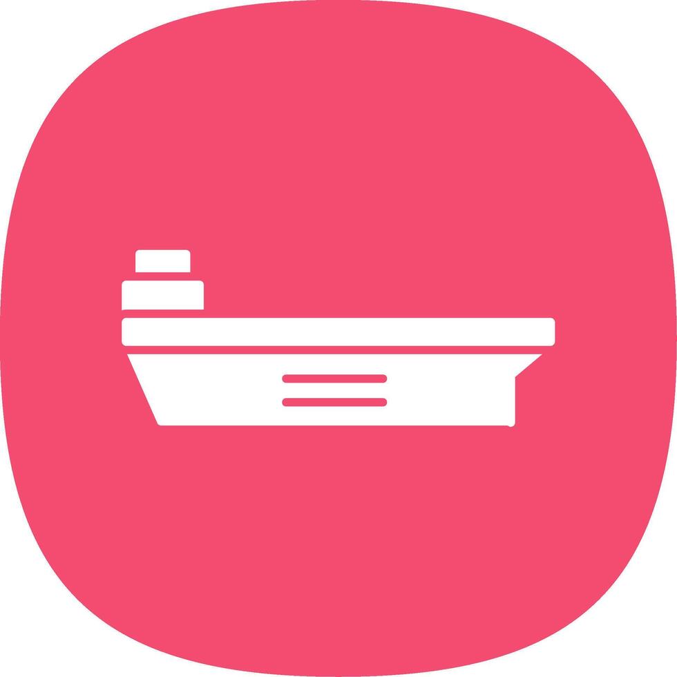 Aircraft Carrier Glyph Curve Icon vector