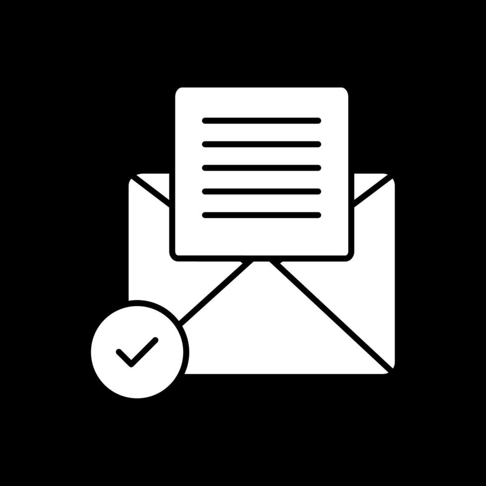 Open Email Glyph Inverted Icon vector