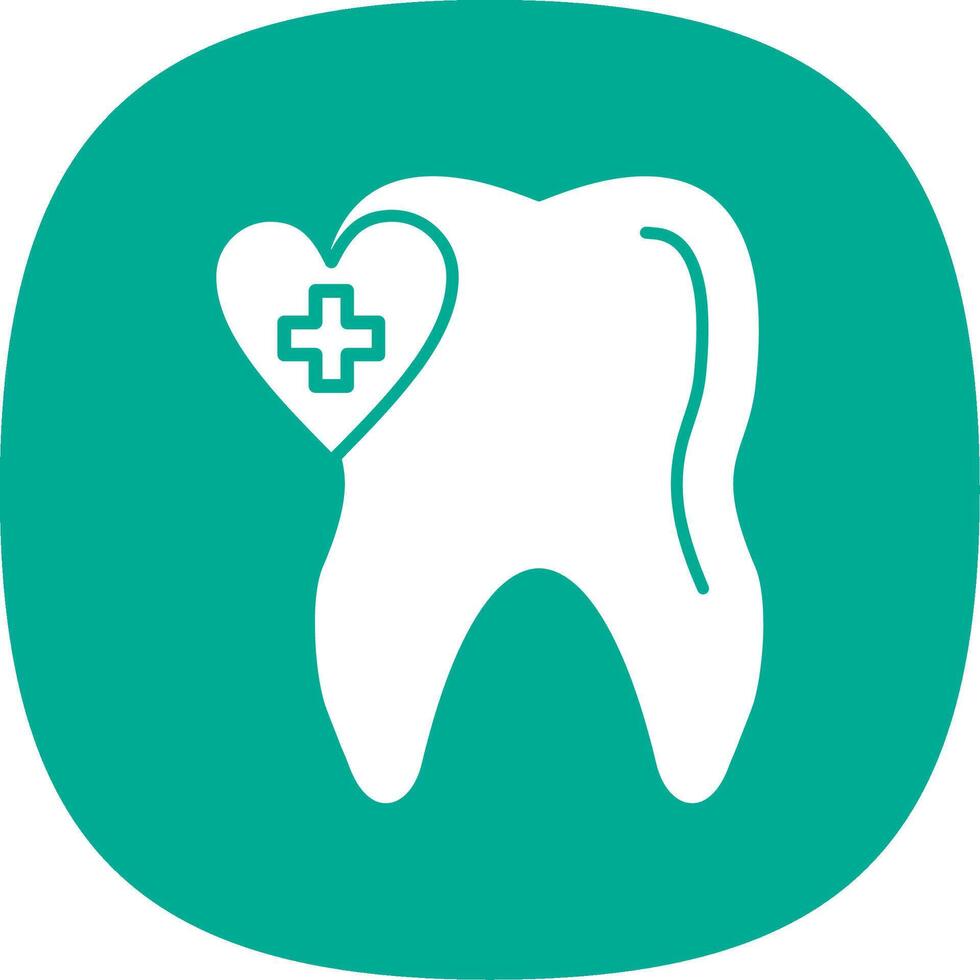 Oral Health Glyph Curve Icon vector
