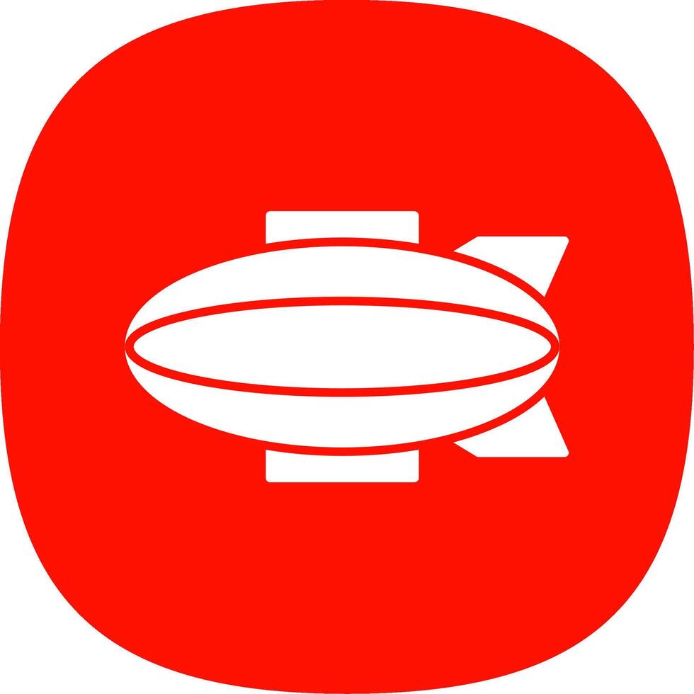 Blimp Glyph Curve Icon vector