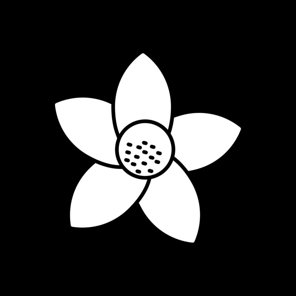 Cherry Blossom Glyph Inverted Icon vector