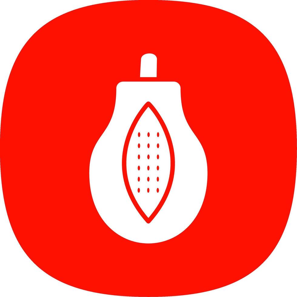 Papaya Glyph Curve Icon vector