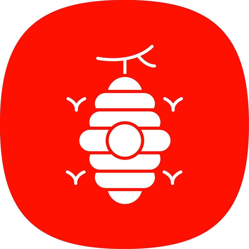 Beehive Glyph Curve Icon vector