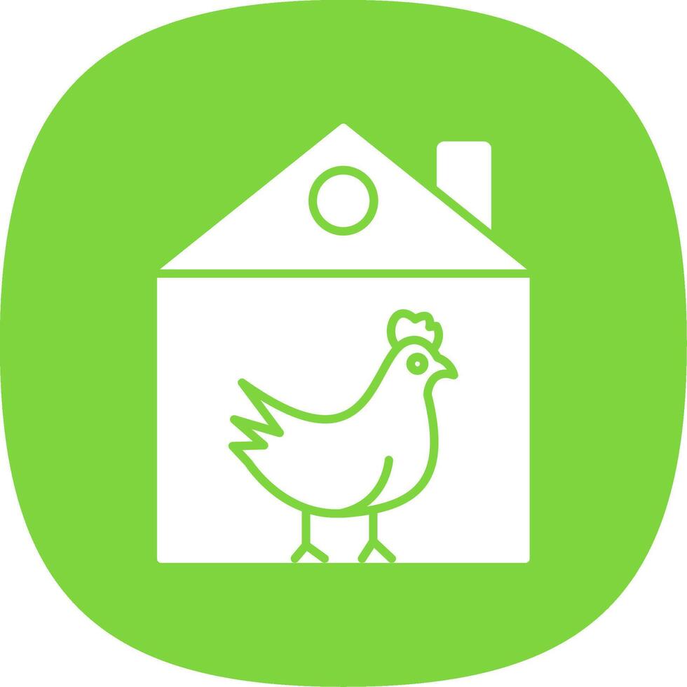 Chicken Glyph Curve Icon vector