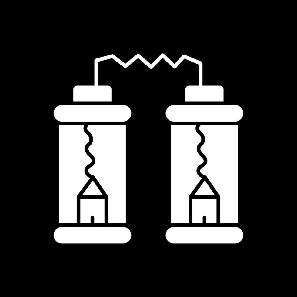 Teleport Glyph Inverted Icon vector
