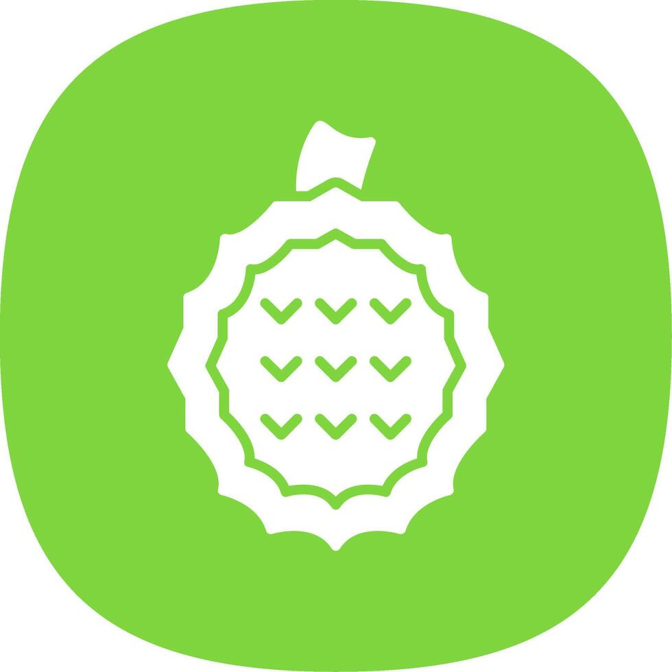 Jackfruit Glyph Curve Icon vector