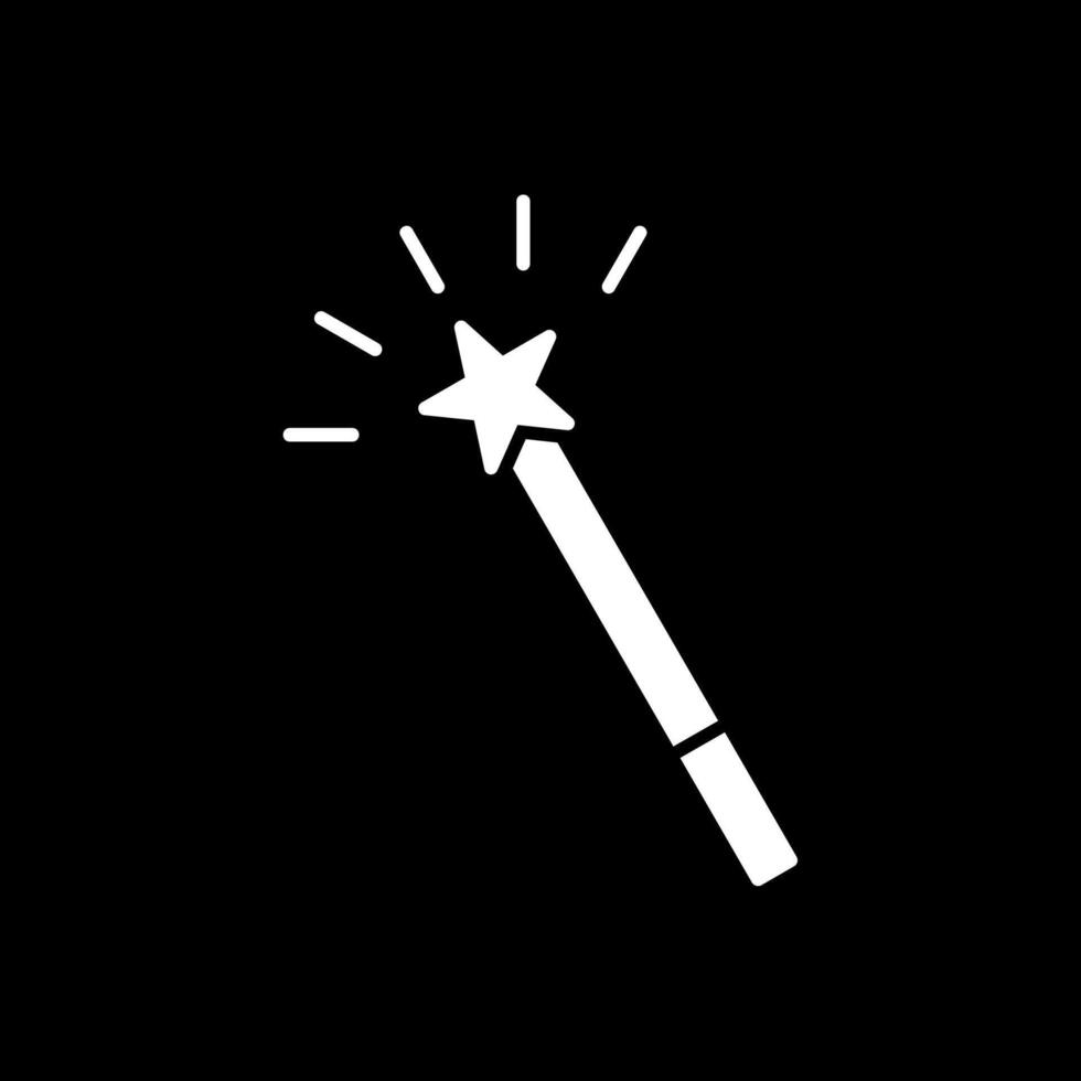 Magic Wand Glyph Inverted Icon vector