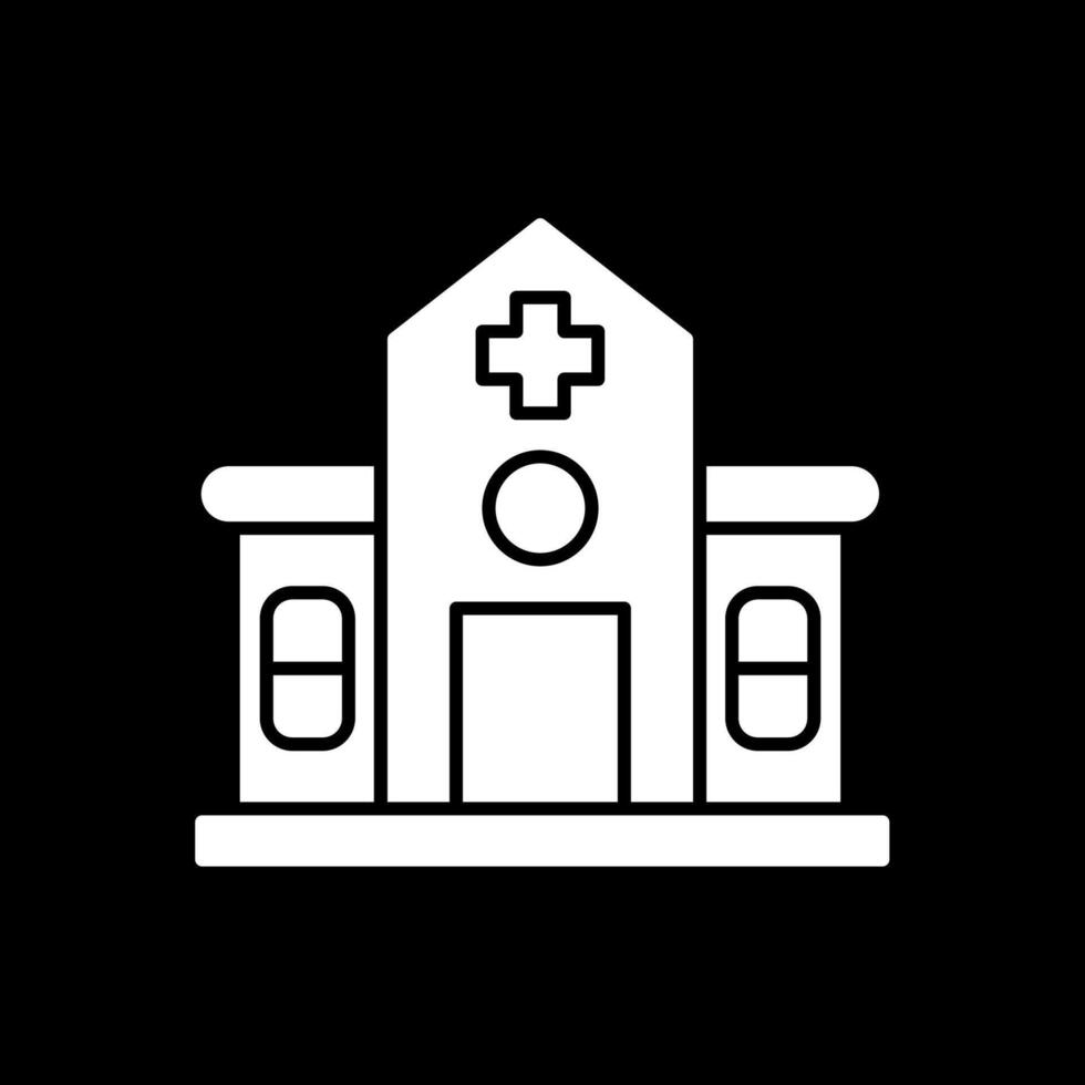 Hospital Glyph Inverted Icon vector