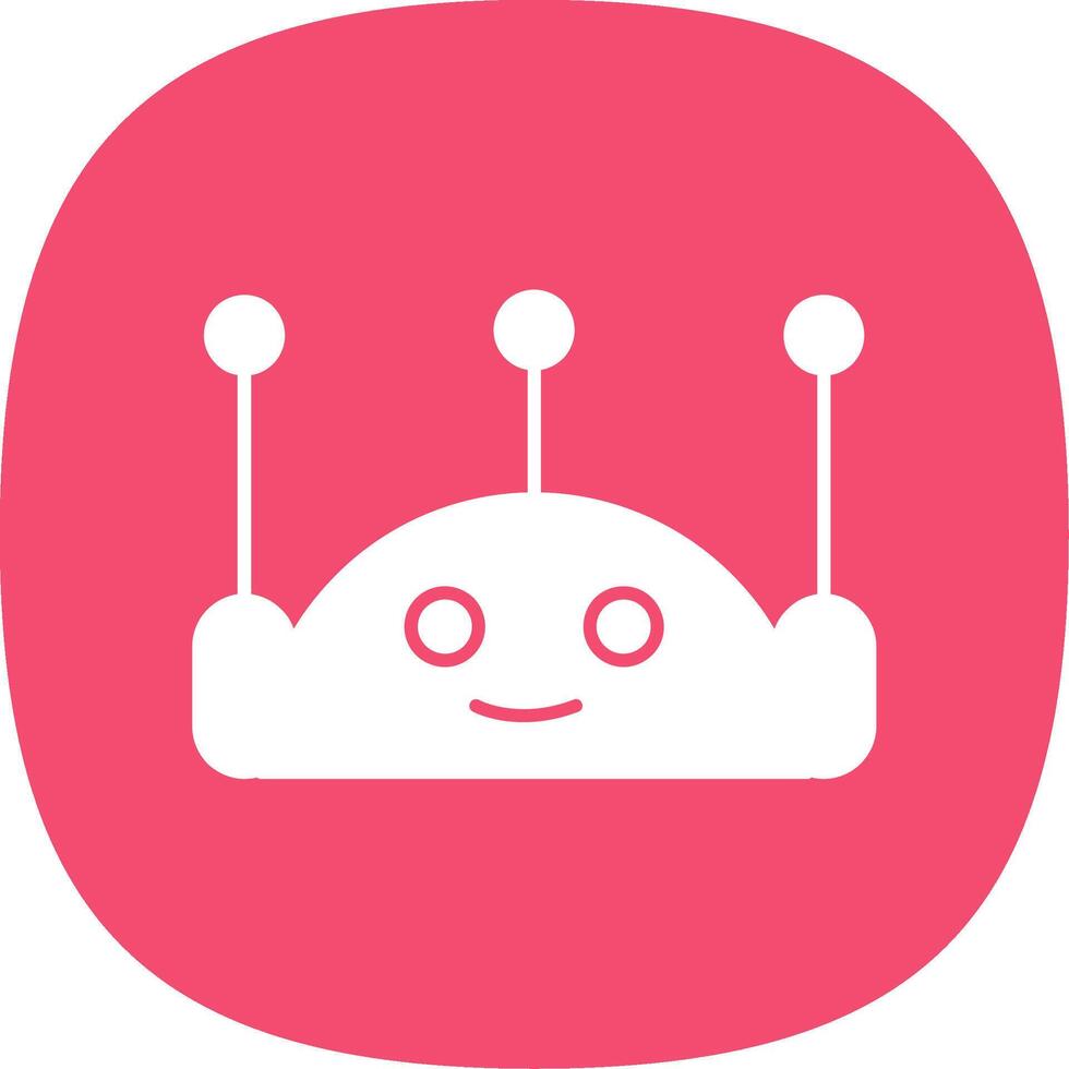 Chatbot Glyph Curve Icon vector