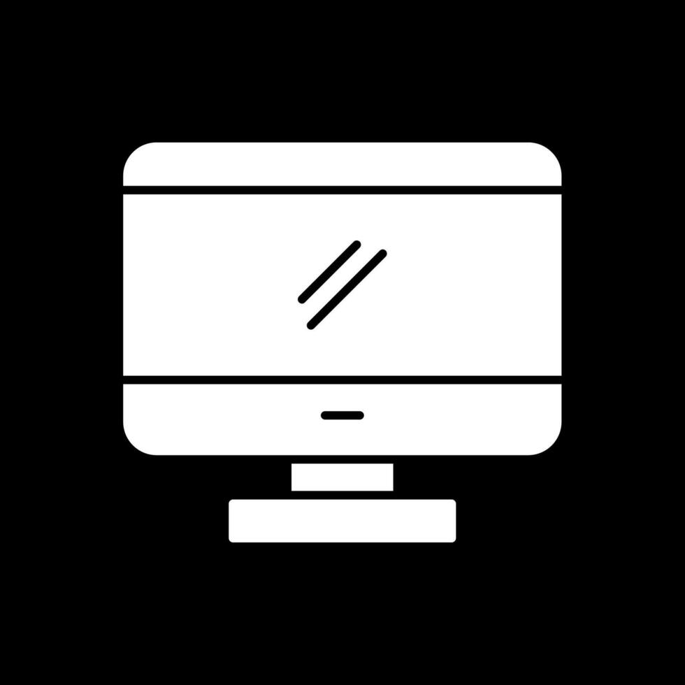 Monitor Glyph Inverted Icon vector