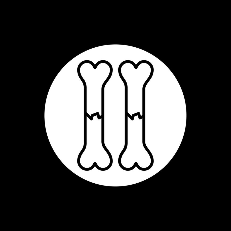 Bone Glyph Inverted Icon vector