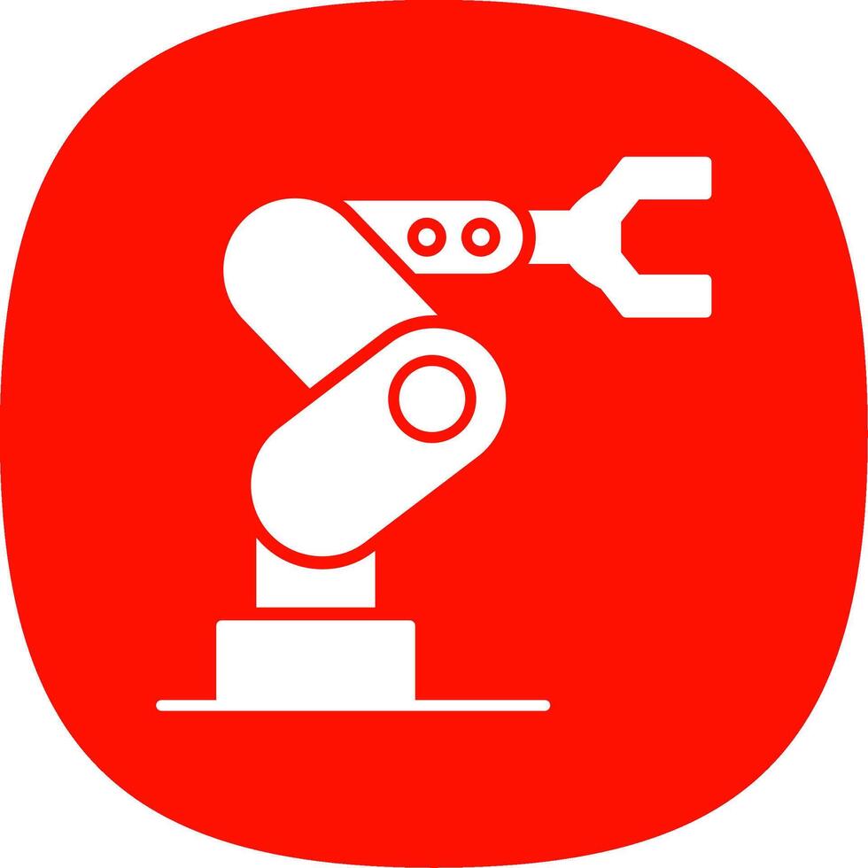 Industrial Robot Glyph Curve Icon vector