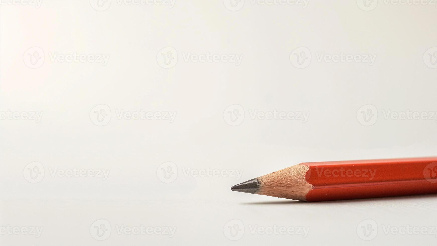 Red pencil isolated on white background with copy space for your text. photo