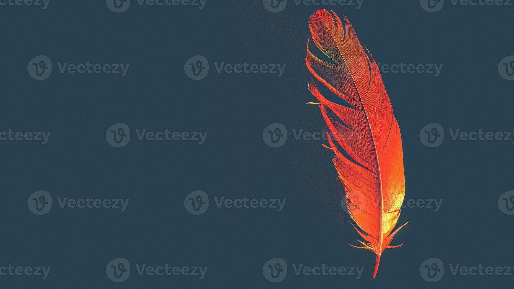 a red feather is shown on a dark background photo